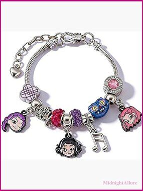 DIY K-Pop Charm Bracelet, Stretch Beaded Jewelry for Women